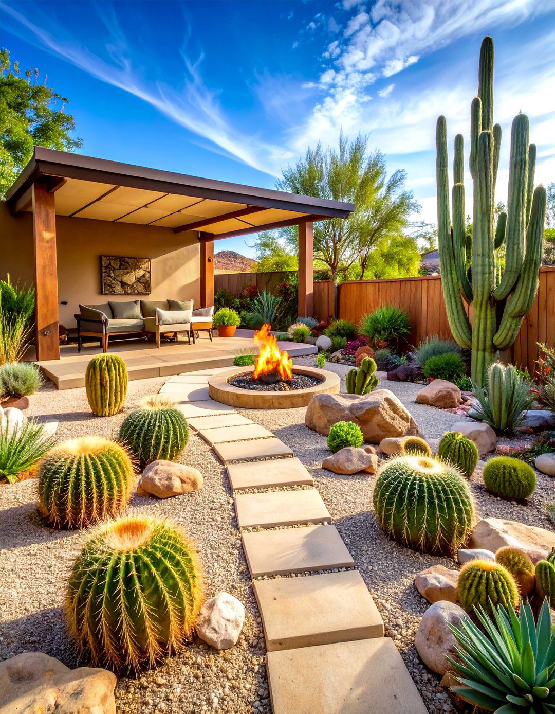 Large Backyard Desert Landscape Sanctuary - 20 Large Backyard Landscaping Ideas