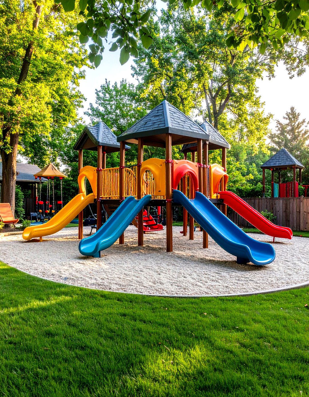 Large Backyard Family Adventure Playground - 20 Large Backyard Landscaping Ideas