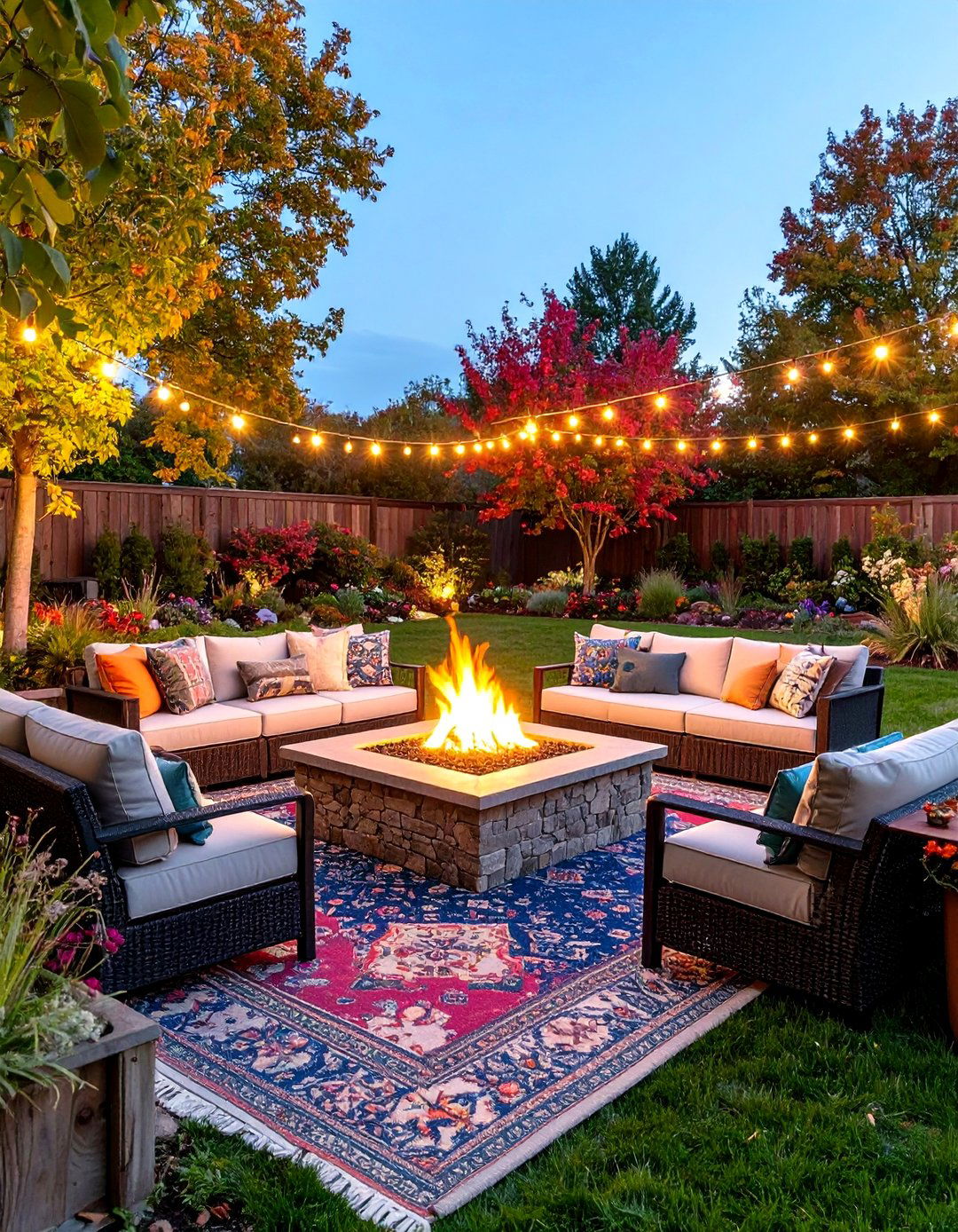 Large Backyard Fire Pit Social Hub - 20 Large Backyard Ideas
