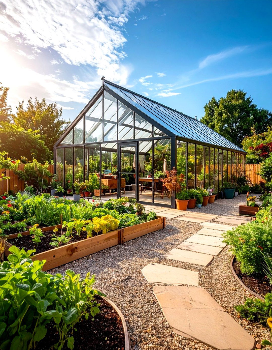 Large Backyard Greenhouse Garden Complex - 20 Large Backyard Landscaping Ideas
