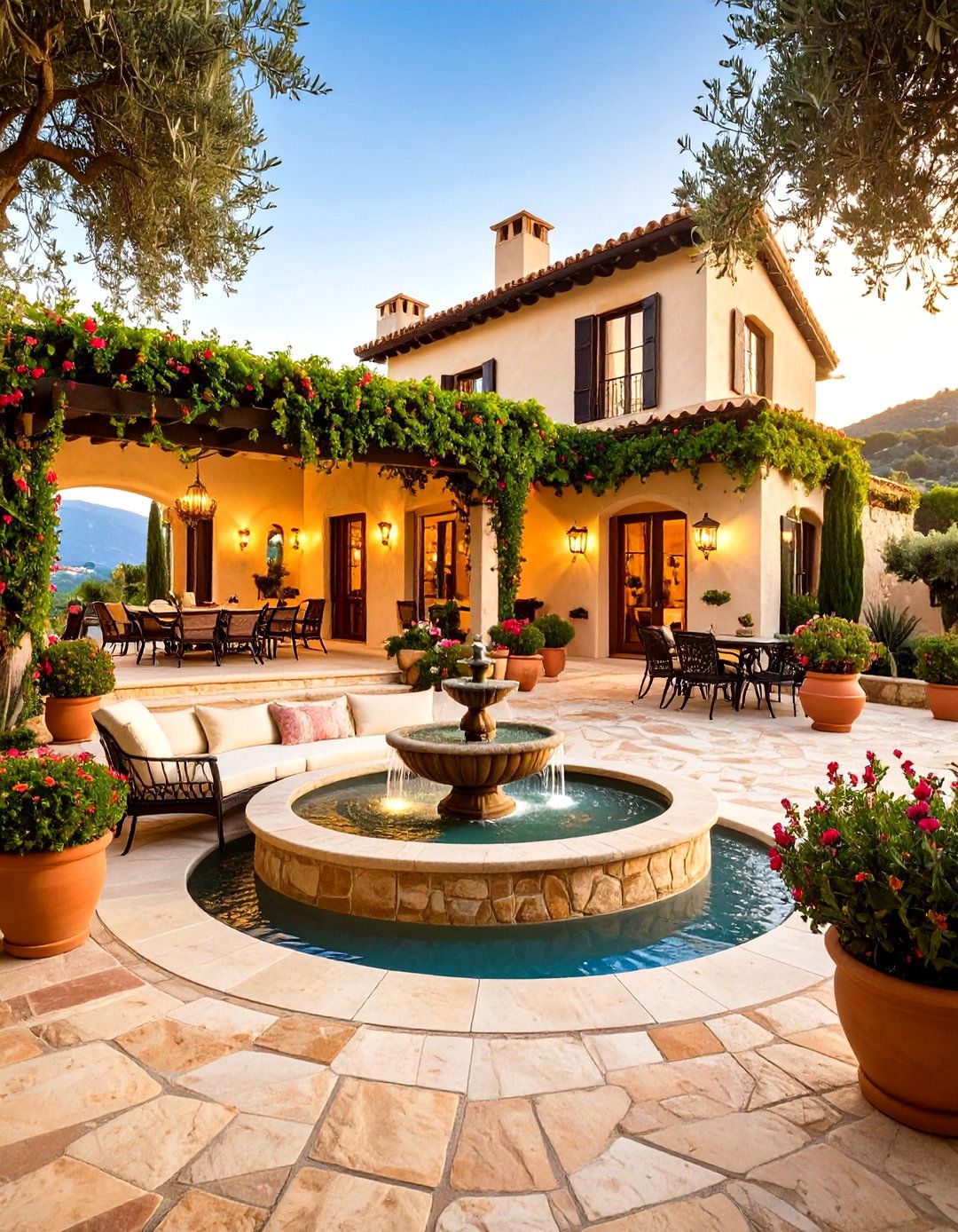 Large Backyard Mediterranean Villa Estate - 20 Large Backyard Landscaping Ideas