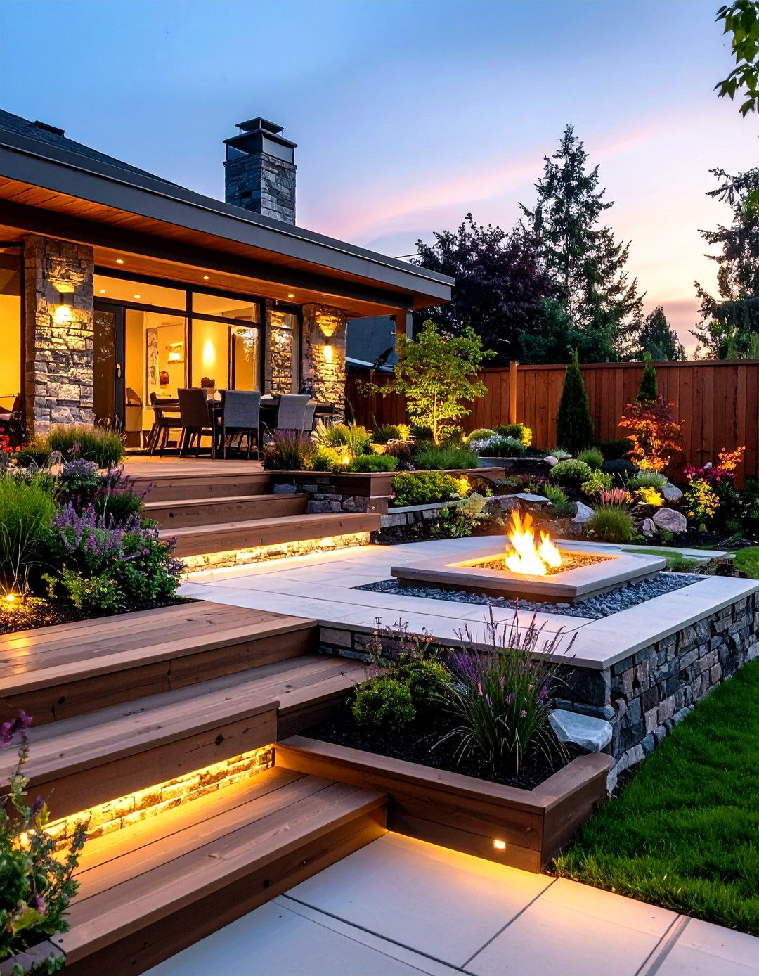 Large Backyard Multi Level Terraced Garden - 20 Large Backyard Landscaping Ideas