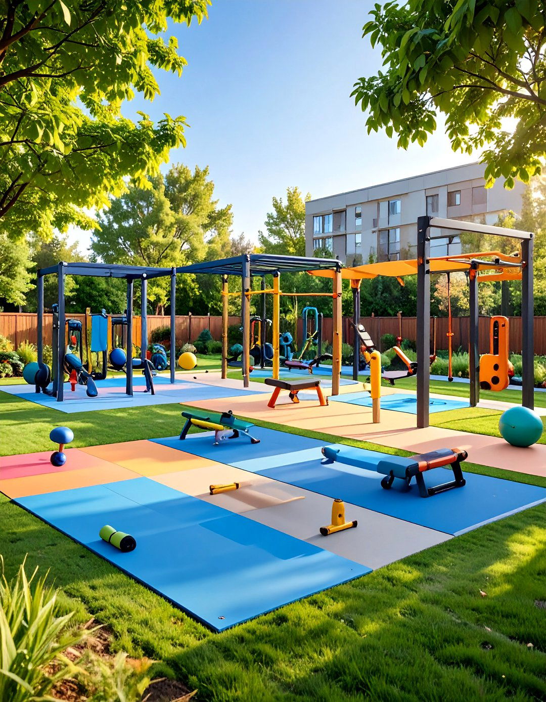 Large Backyard Outdoor Gym and Fitness Area - 20 Large Backyard Ideas