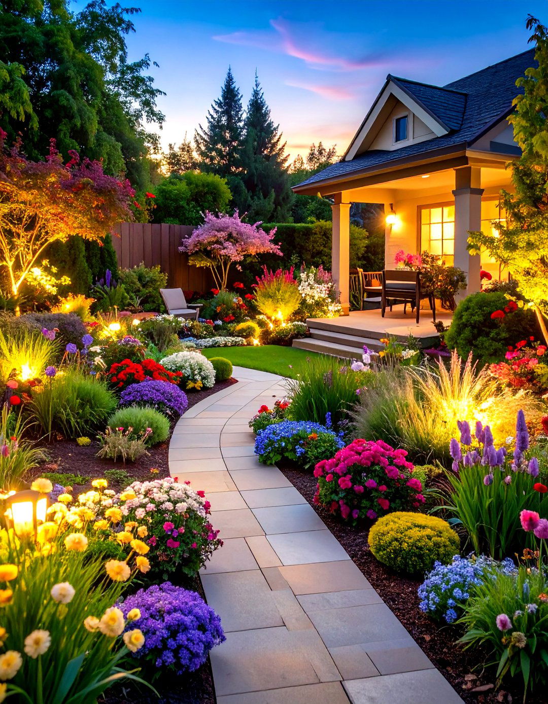 Large Backyard Seasonal Celebration Garden - 20 Large Backyard Landscaping Ideas
