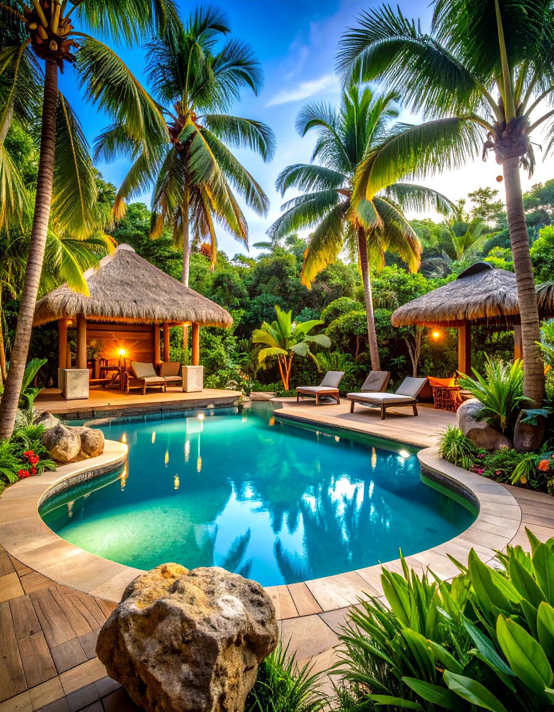 Large Backyard Tropical Oasis Escape - 20 Large Backyard Landscaping Ideas