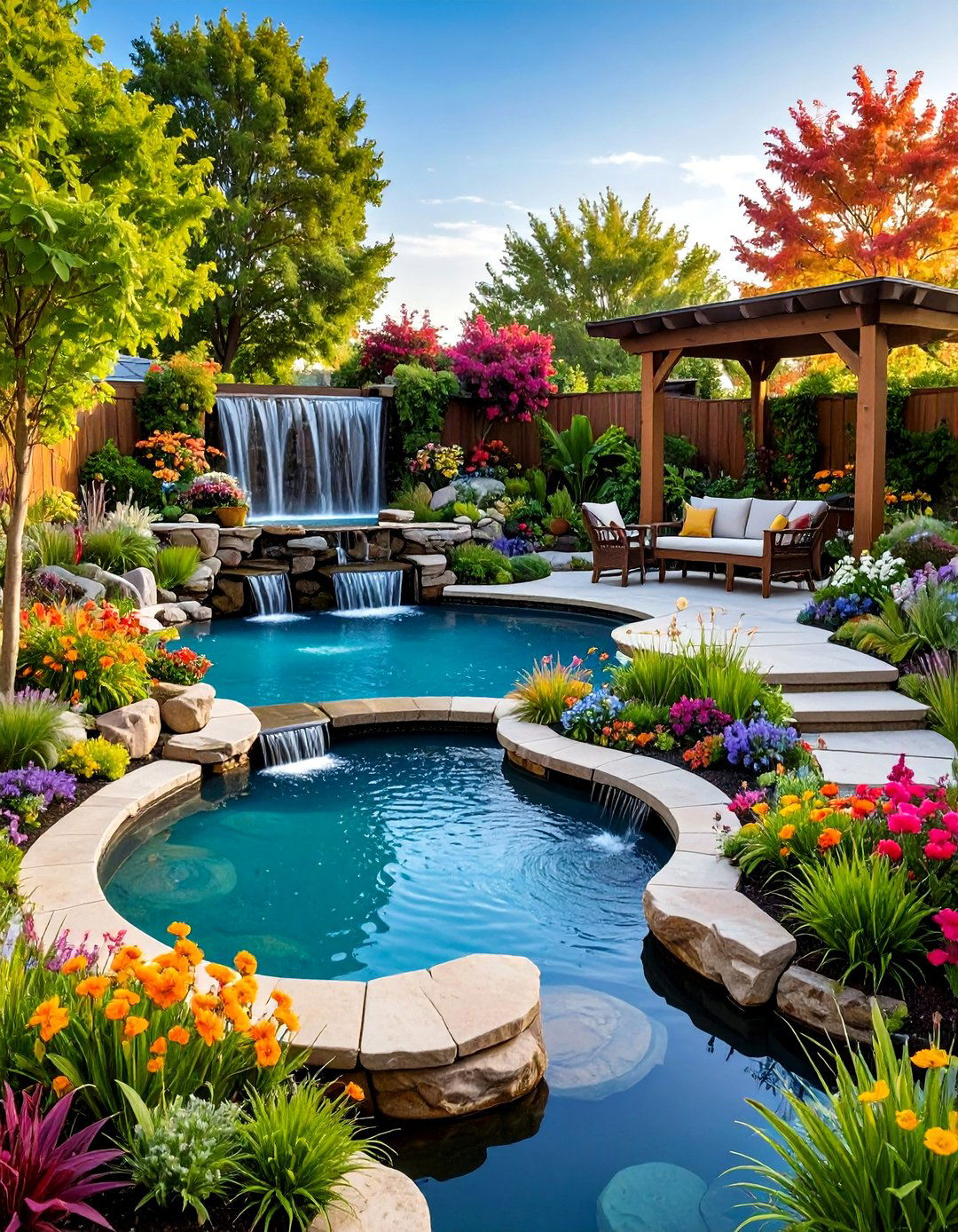 Large Backyard Water Feature Sanctuary - 20 Large Backyard Ideas