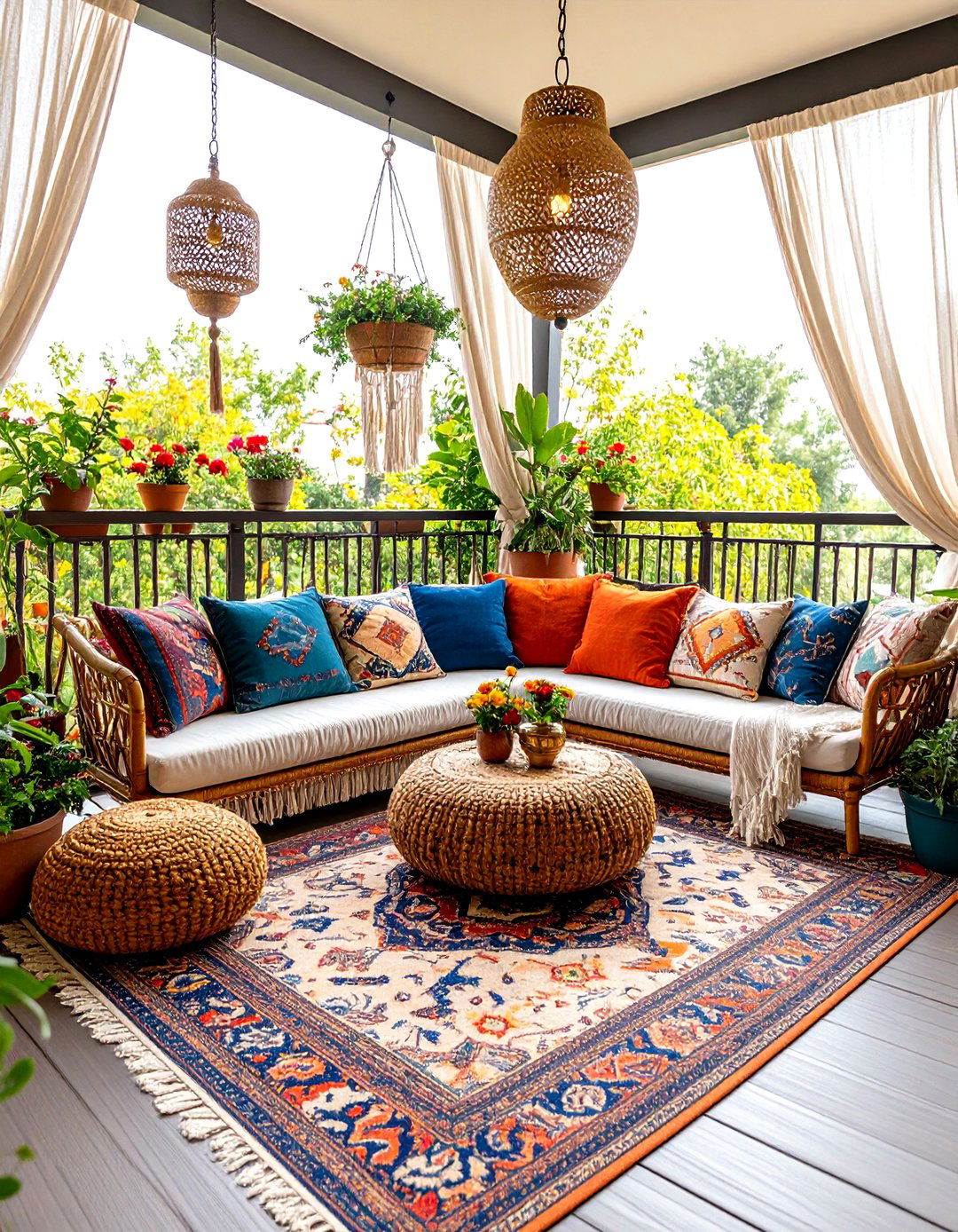 Large Balcony Bohemian Oasis Design - 20 Large Balcony Ideas