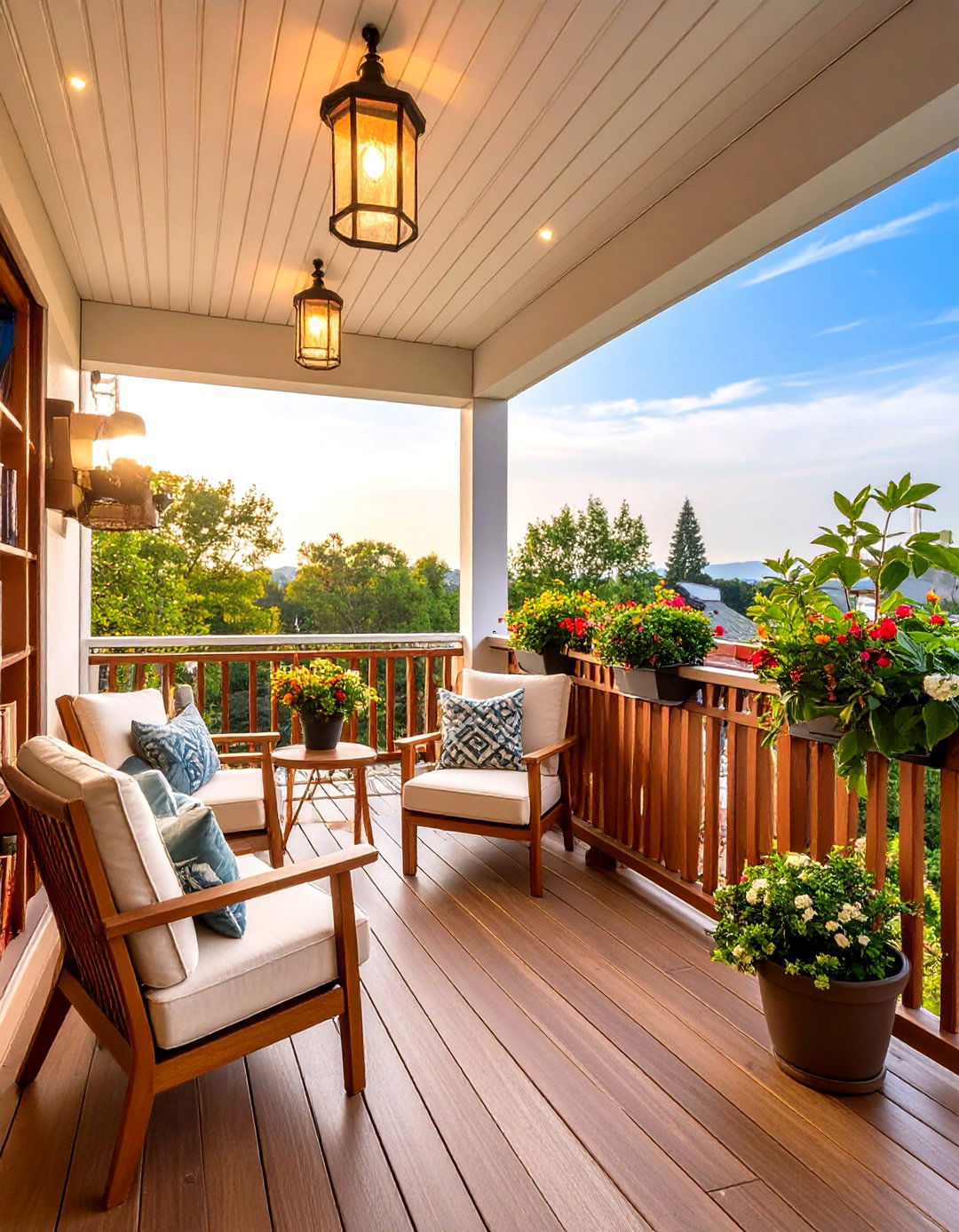 Large Balcony Outdoor Library and Reading Nook - 20 Large Balcony Ideas