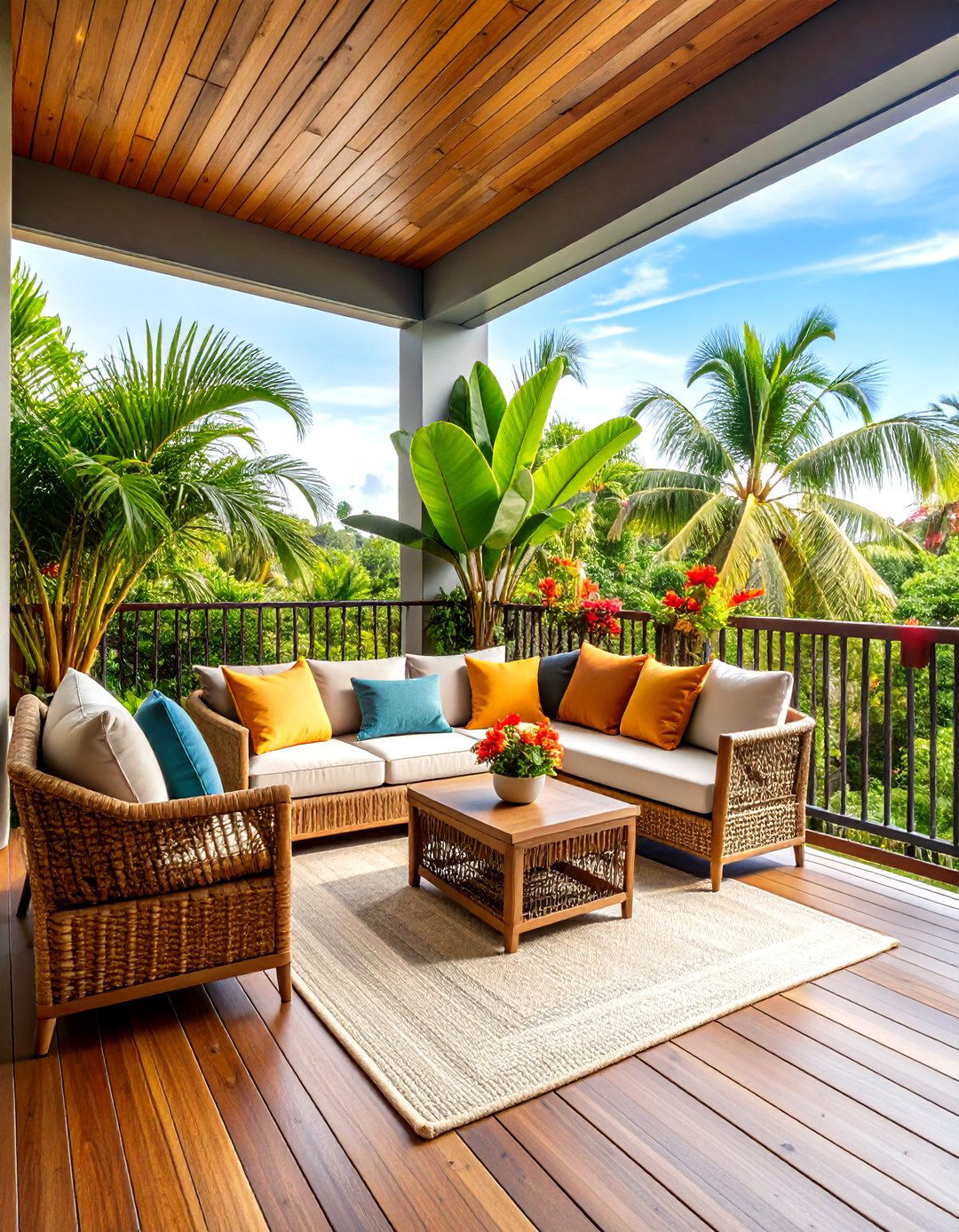 Large Balcony Tropical Paradise Theme - 20 Large Balcony Ideas