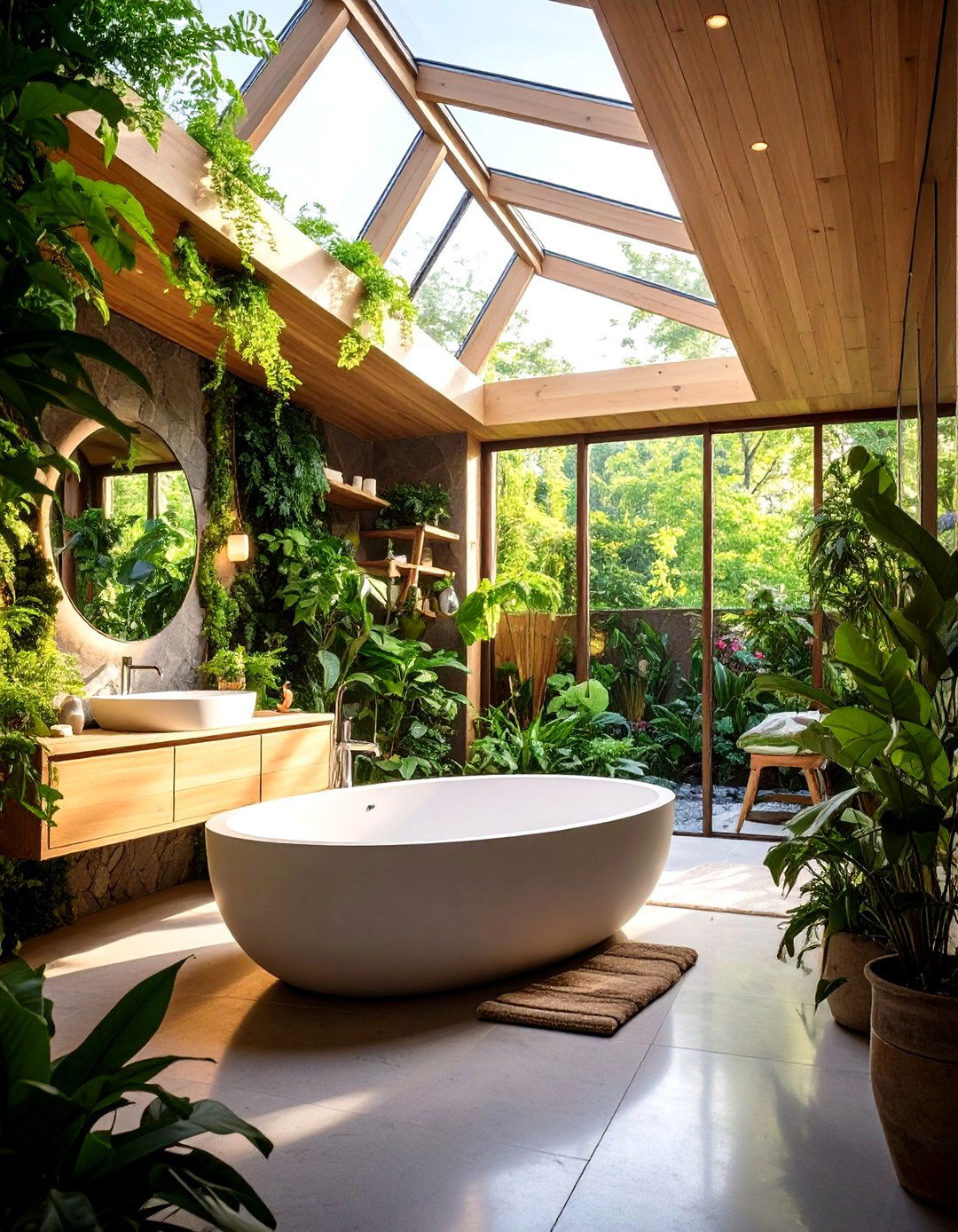 Large Bathroom Garden Oasis Biophilic Design - 20 Large Bathroom Ideas