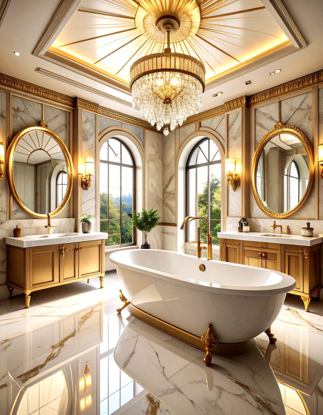 Large Bathroom Modern Art Deco Glamour - 20 Large Bathroom Ideas