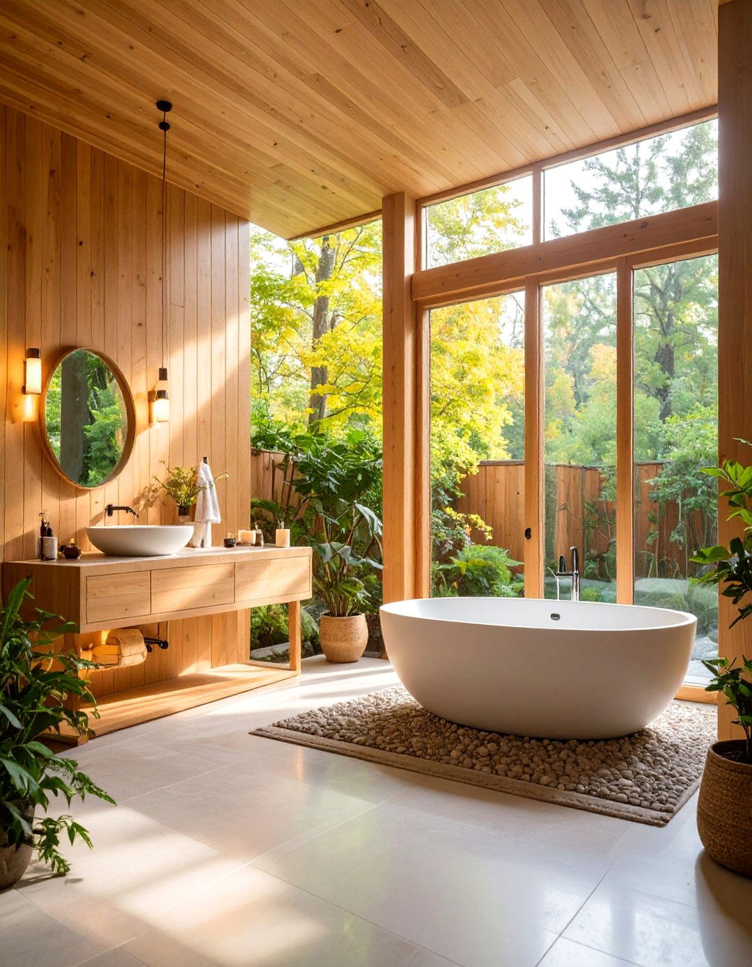 Large Bathroom Modern Wellness Retreat with Meditation Space - 20 Large Bathroom Ideas