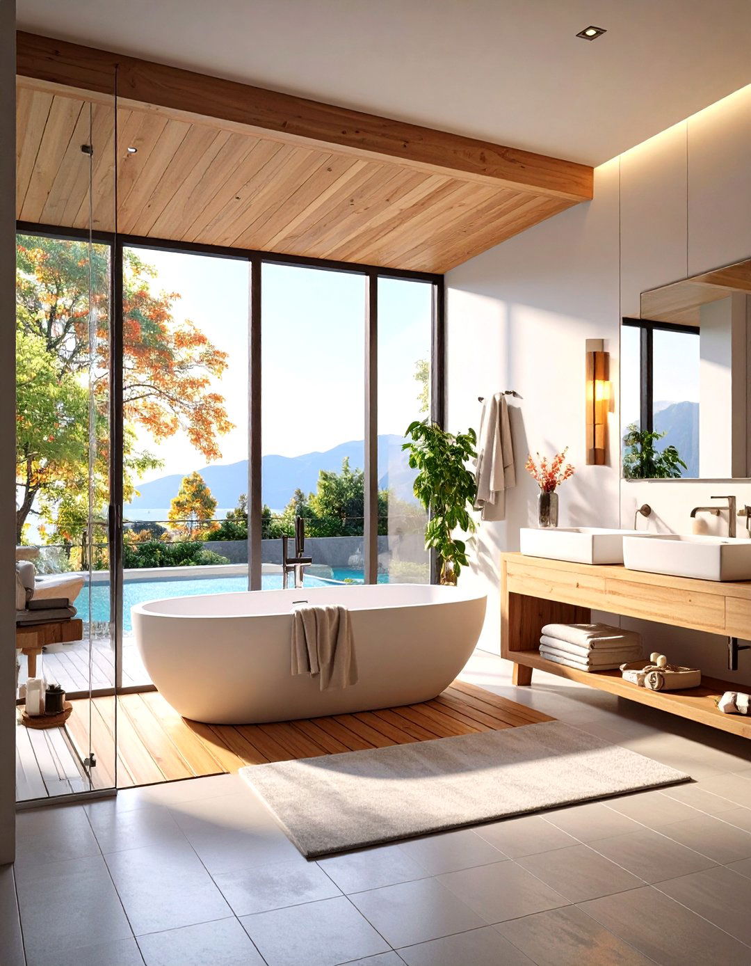 Large Bathroom Modern Wet Room Design - 20 Large Bathroom Ideas