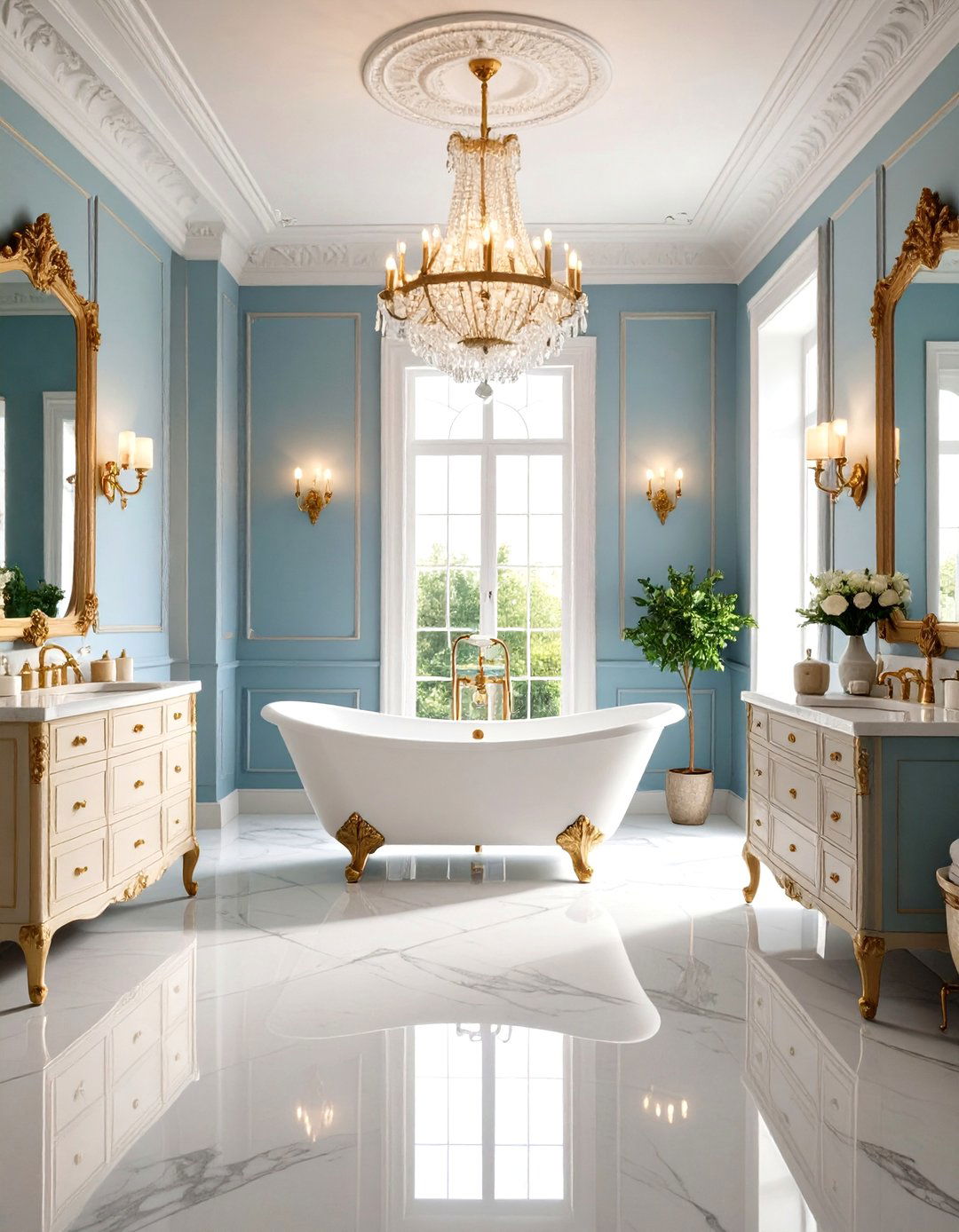 Large Bathroom Romantic French Chateau Elegance - 20 Large Bathroom Ideas
