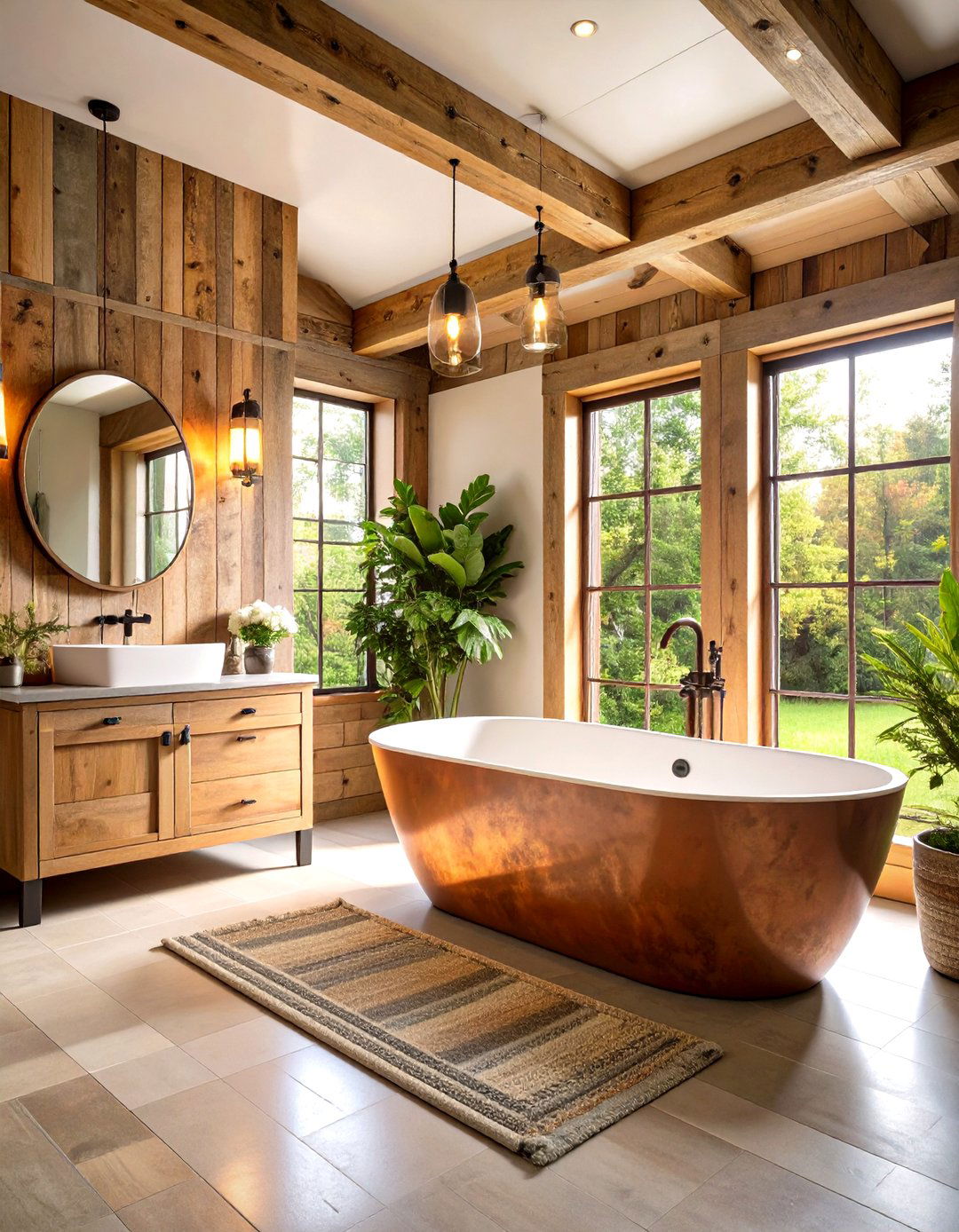 Large Bathroom Rustic Modern Farmhouse - 20 Large Bathroom Ideas