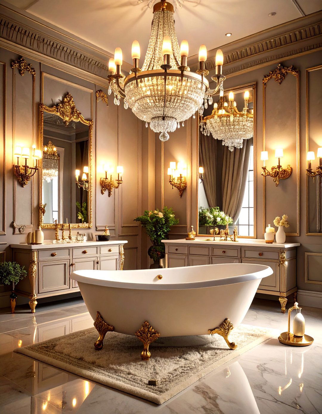 Large Bathroom Vintage Glam Hollywood Regency - 20 Large Bathroom Ideas