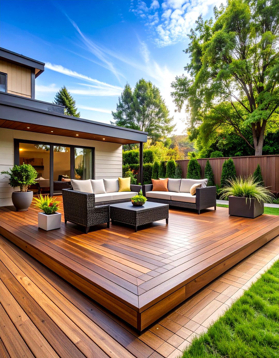 Large Deck Composite Contemporary Style - 20 Large Deck Ideas