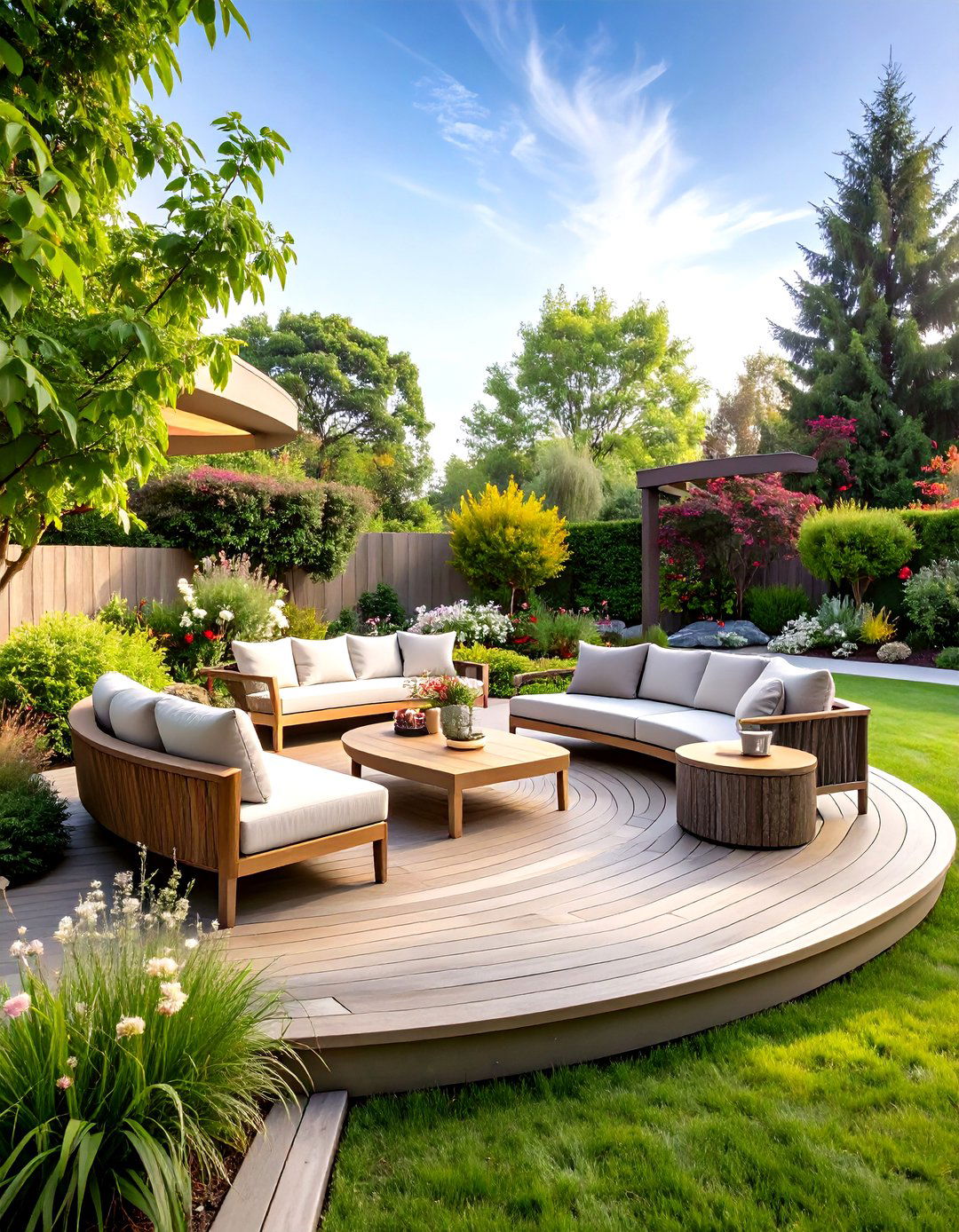 Large Deck Curved Modern Elegance - 20 Large Deck Ideas