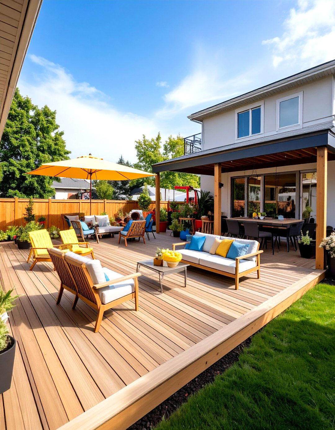Large Deck Family Activity Zone - 20 Large Deck Ideas