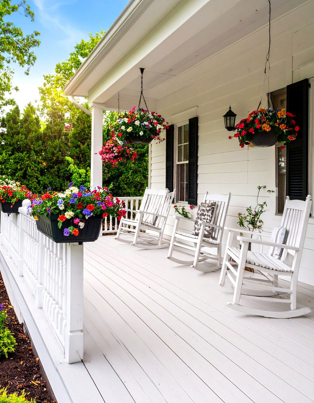 Large Deck Wraparound Colonial Design - 20 Large Deck Ideas