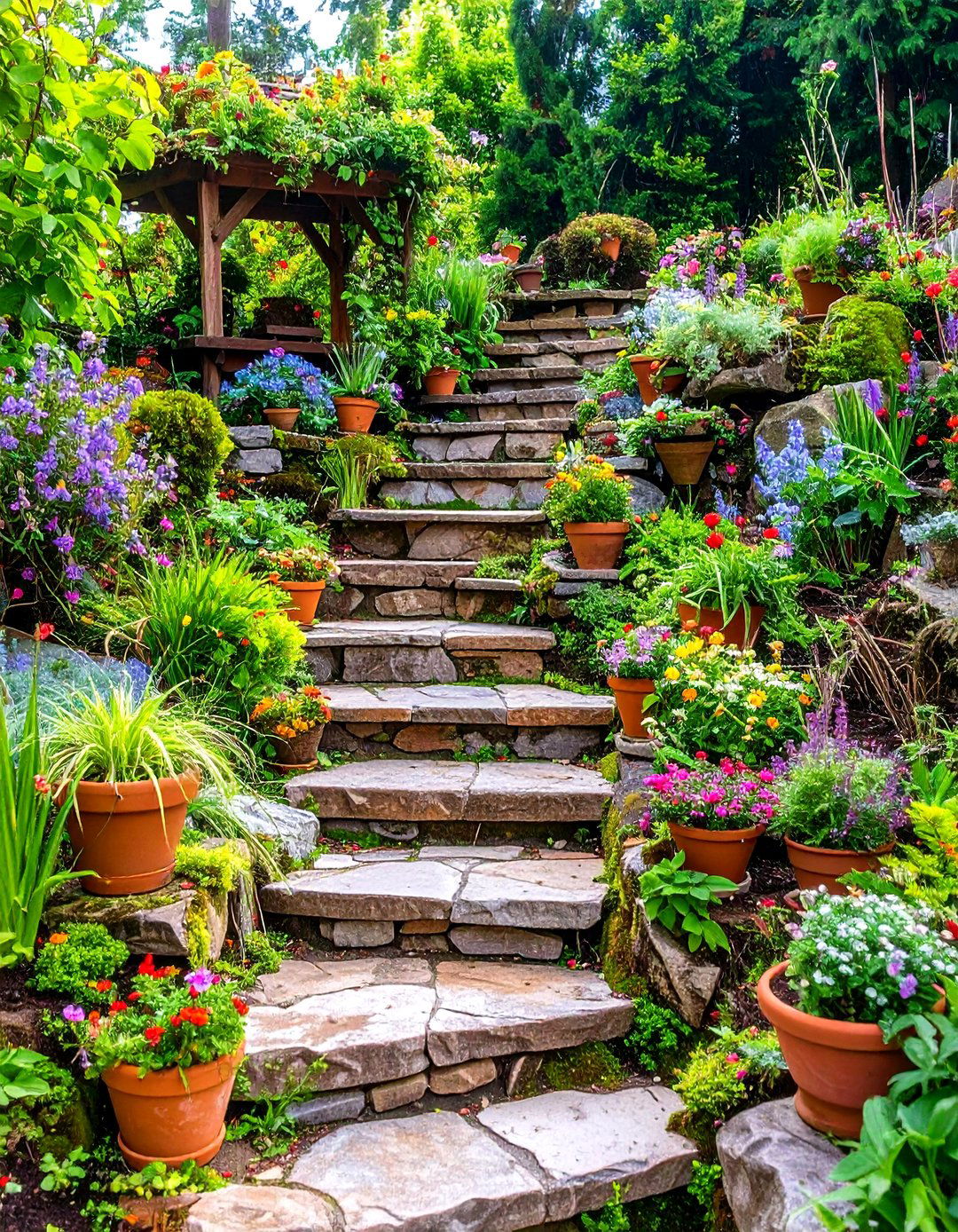 Large Fairy Garden Multi Level Terraced Paradise - 20 Large Fairy Garden Ideas