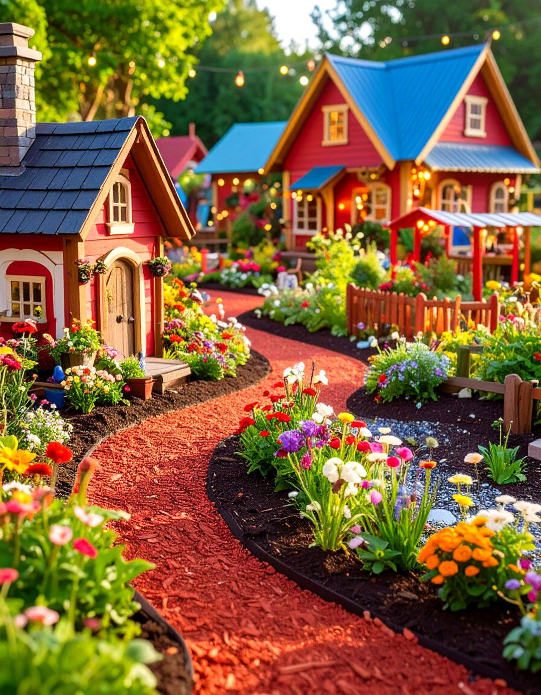 Large Fairy Garden Raised Bed Village Community - 20 Large Fairy Garden Ideas