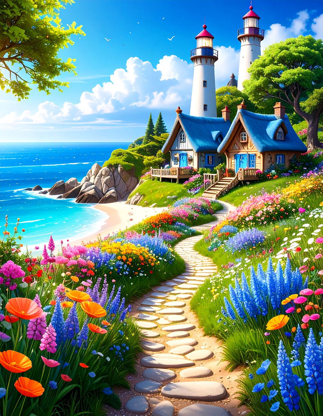 Large Fairy Garden Seaside Coastal Retreat - 20 Large Fairy Garden Ideas