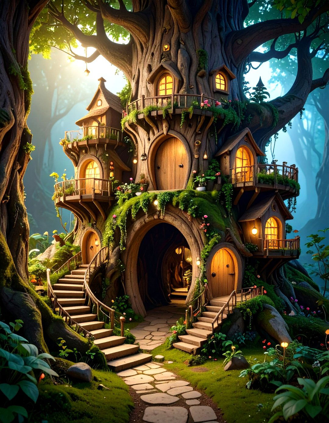 Large Fairy Garden Tree Stump Fairy Metropolis - 20 Large Fairy Garden Ideas