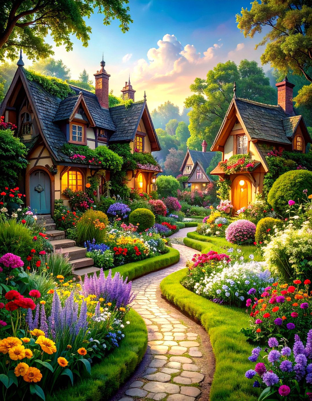 Large Fairy Garden Victorian Cottage Estate - 20 Large Fairy Garden Ideas