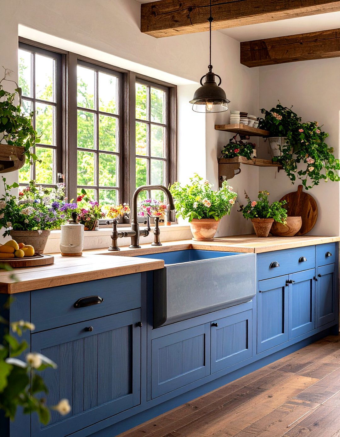 Large Farmhouse Sink - 20 Tudor Kitchen Ideas