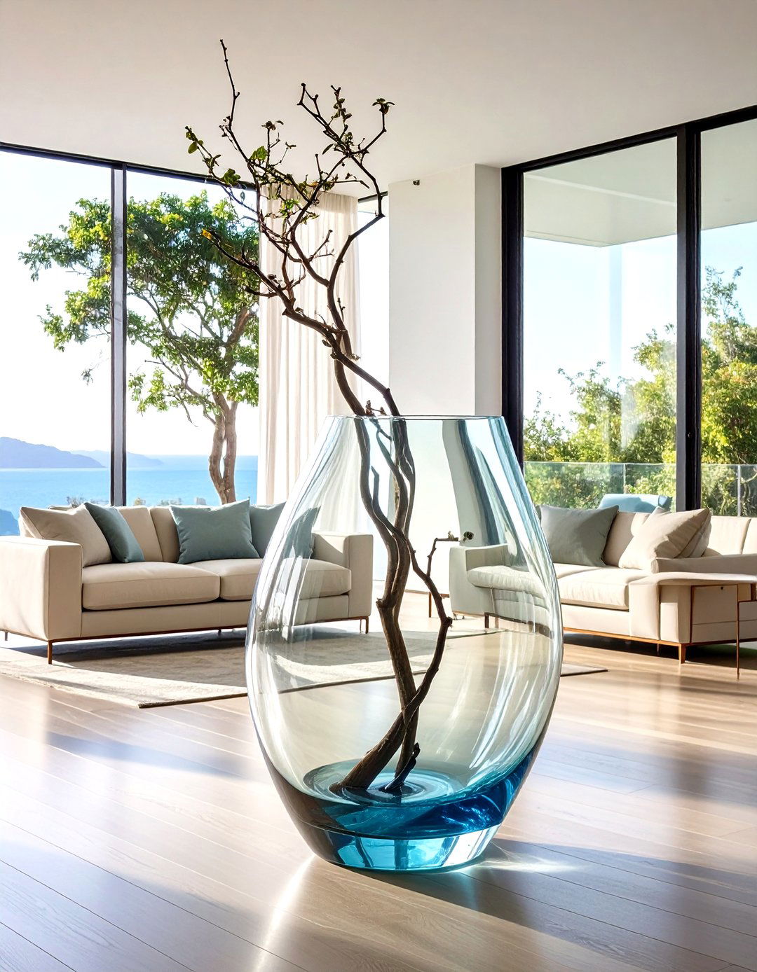 Large Floor Vase Contemporary Glass Transparency - 20 Large Floor Vase Decoration Ideas
