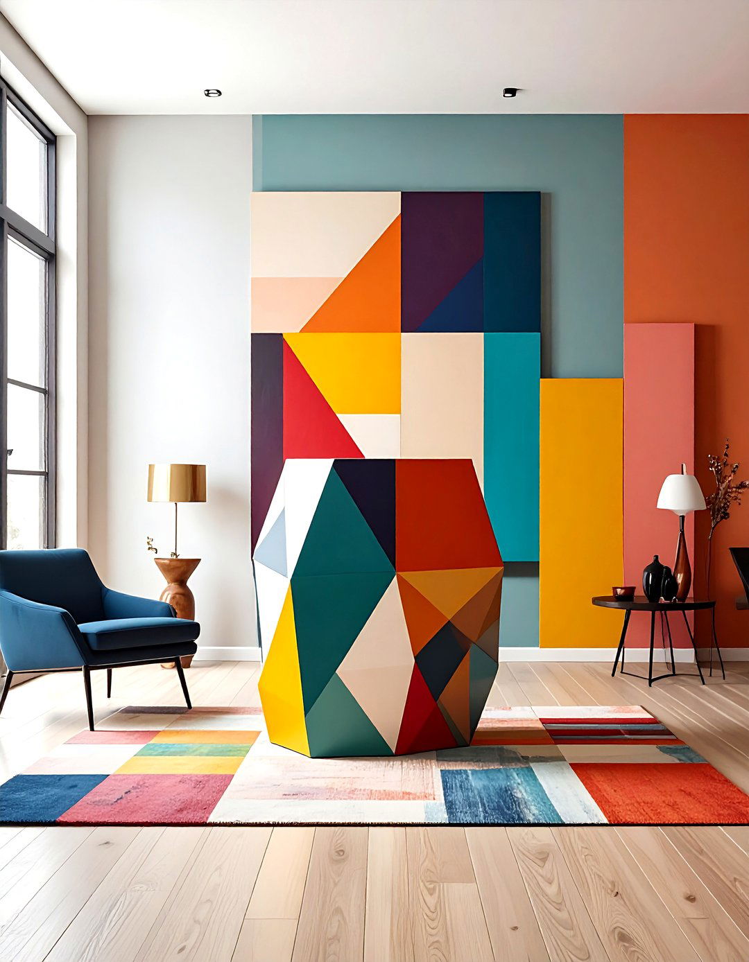 Large Floor Vase Geometric Modern Art - 20 Large Floor Vase Decoration Ideas