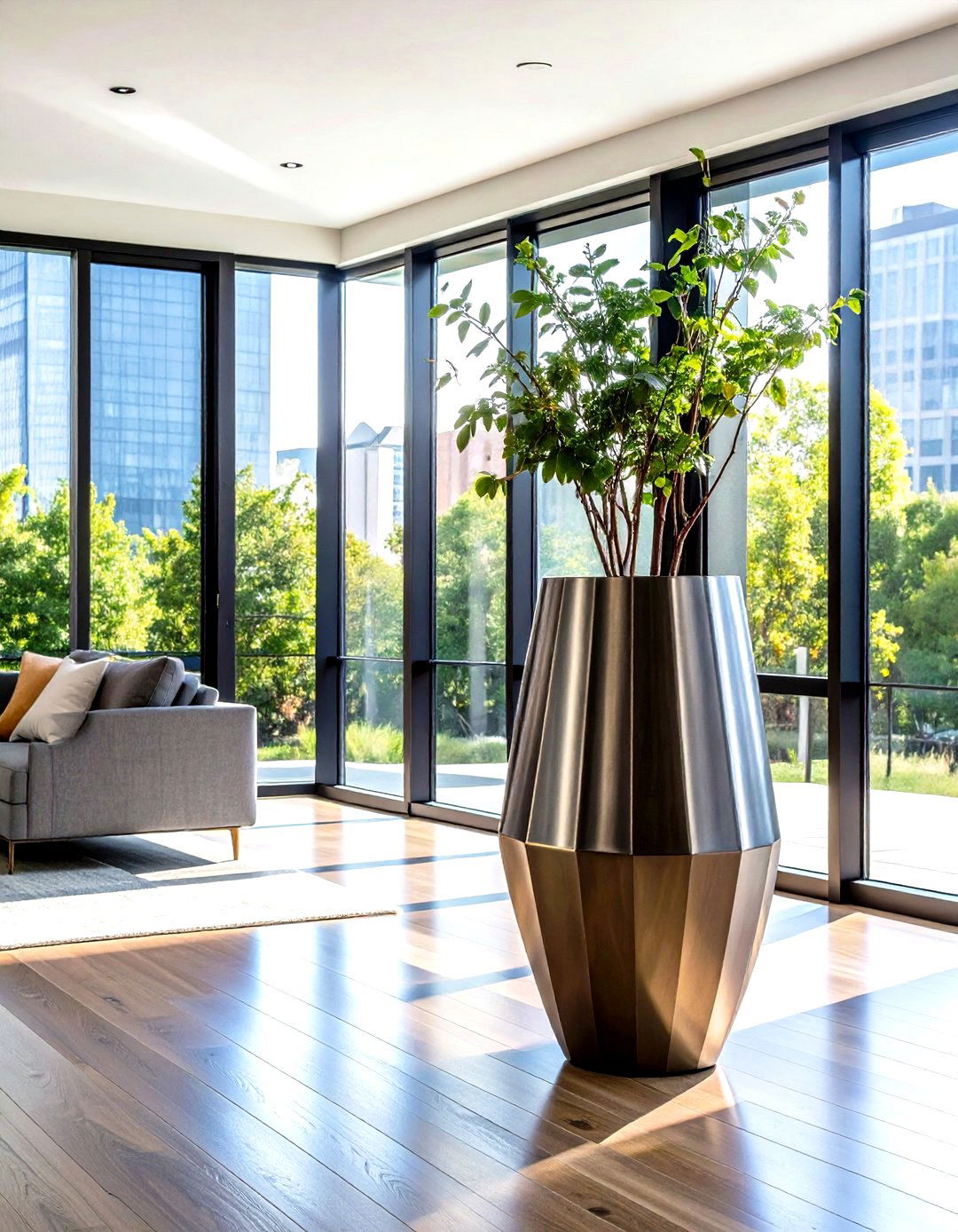 Large Floor Vase Industrial Metal Statement - 20 Large Floor Vase Decoration Ideas