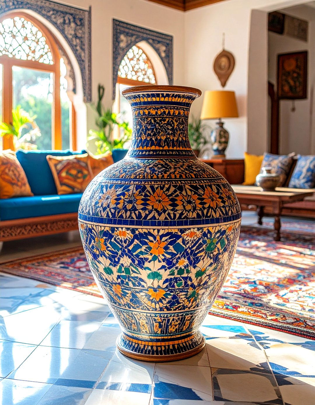 Large Floor Vase Mosaic Artisan Masterpiece - 20 Large Floor Vase Decoration Ideas