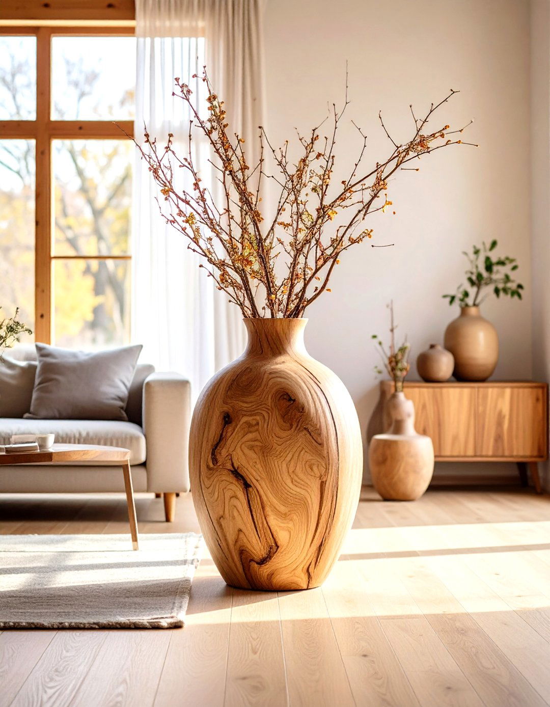 Large Floor Vase Natural Wood Organic - 20 Large Floor Vase Decoration Ideas