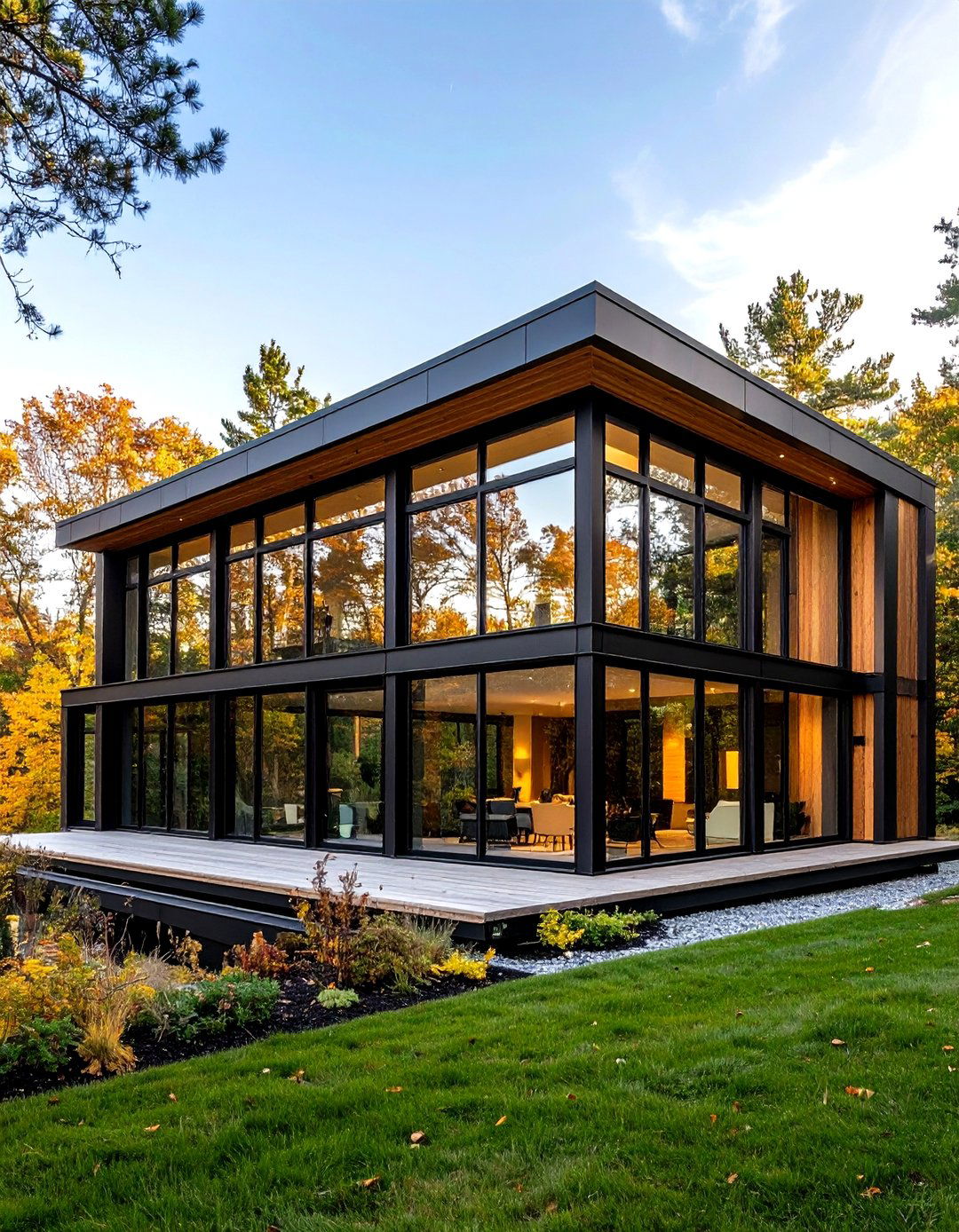 Large Floor to Ceiling Windows - 20 Scandinavian House Exterior Ideas