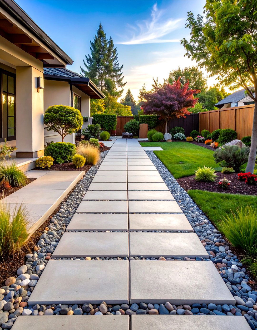 Large Format Concrete Walkway Pavers - 20 Concrete Walkway Ideas