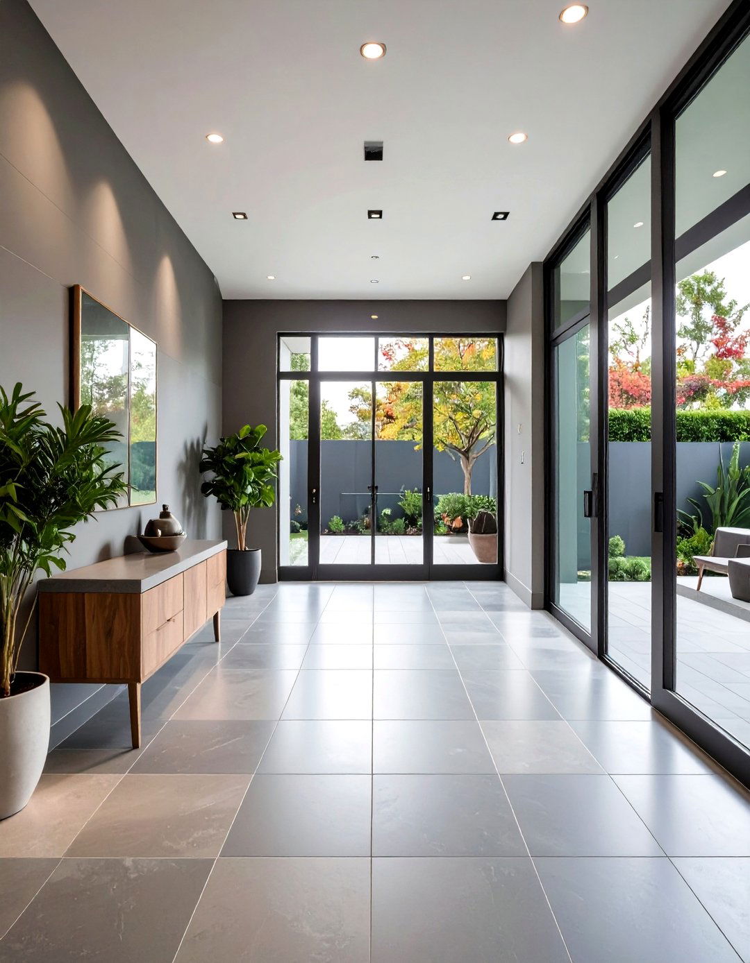 Large Format Minimalist Tiles - 20 Small Entryway Tile Floor Ideas