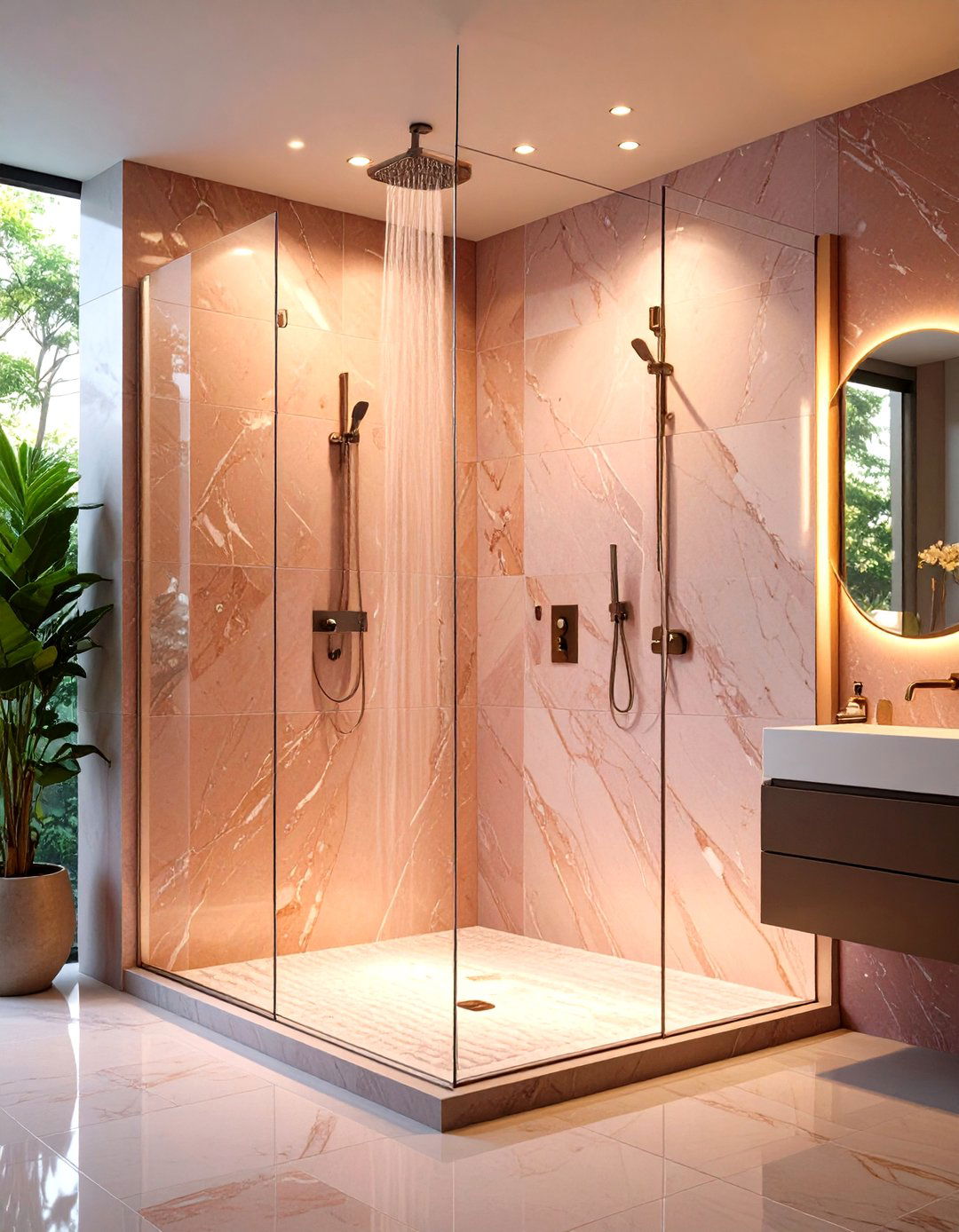 Large Format Porcelain Slab - 20 Shower Surround Ideas