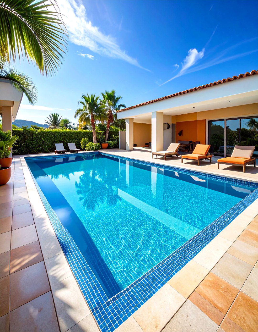 Large Format Waterline Pool Tile Simplicity - 20 Waterline Pool Tile Ideas