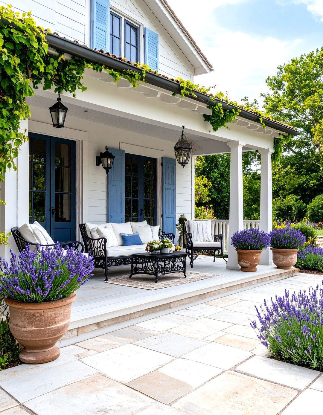 Large Front Porch French Country Provence Elegance - 20 Large Front Porch Ideas