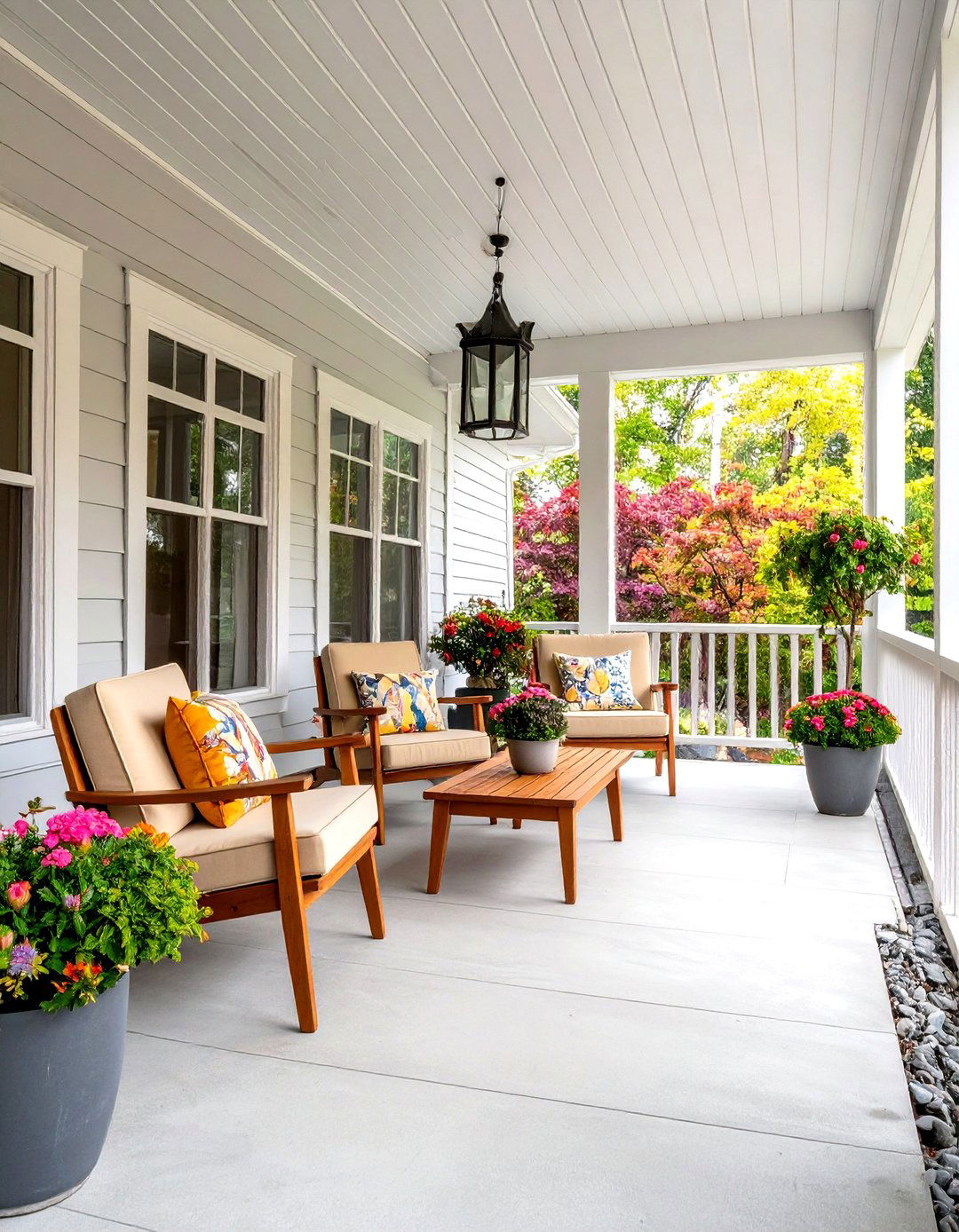 Large Front Porch Mid Century Modern Retro Revival - 20 Large Front Porch Ideas