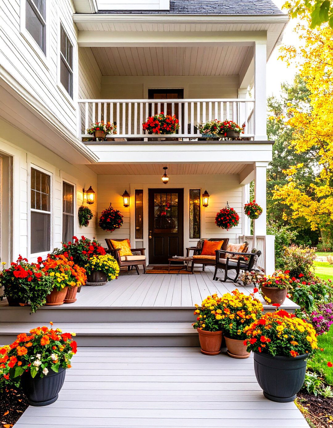 Large Front Porch Multi Level Entertaining Complex - 20 Large Front Porch Ideas
