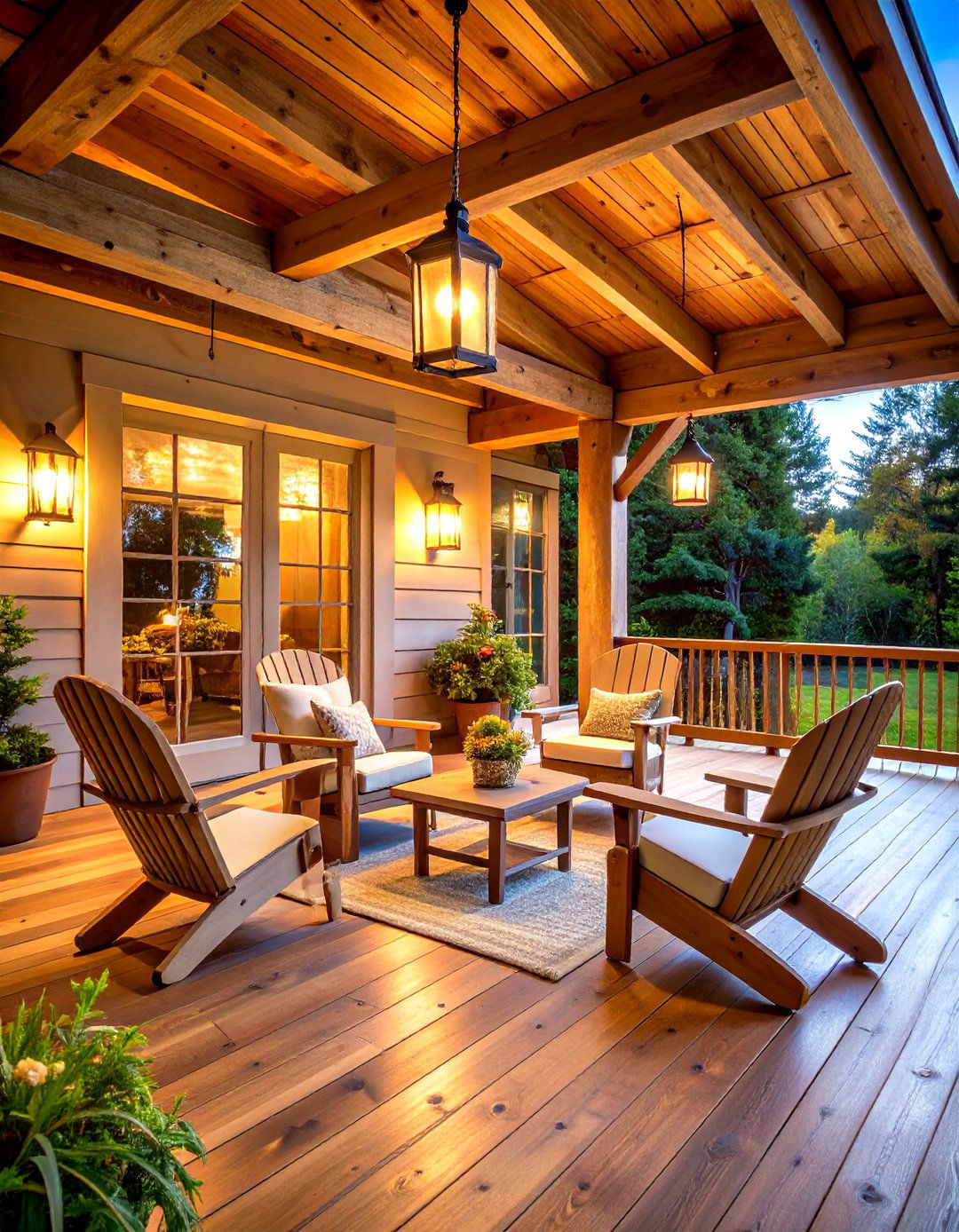 Large Front Porch Rustic Cabin Lodge Atmosphere - 20 Large Front Porch Ideas