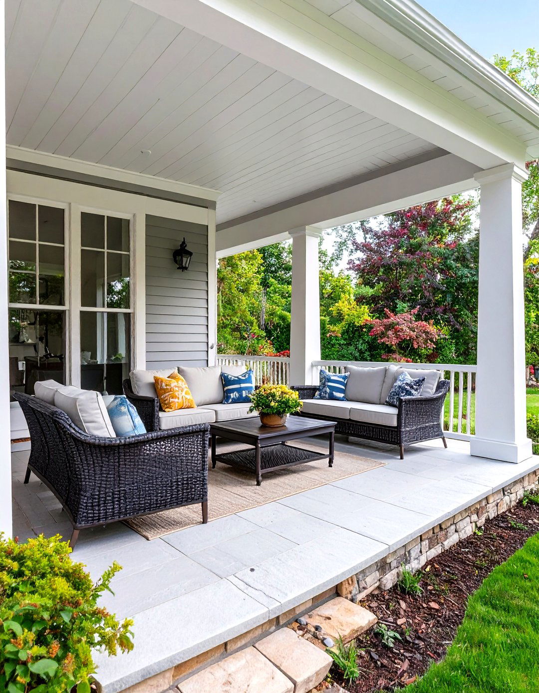 Large Front Porch Transitional Blend Contemporary Classic - 20 Large Front Porch Ideas