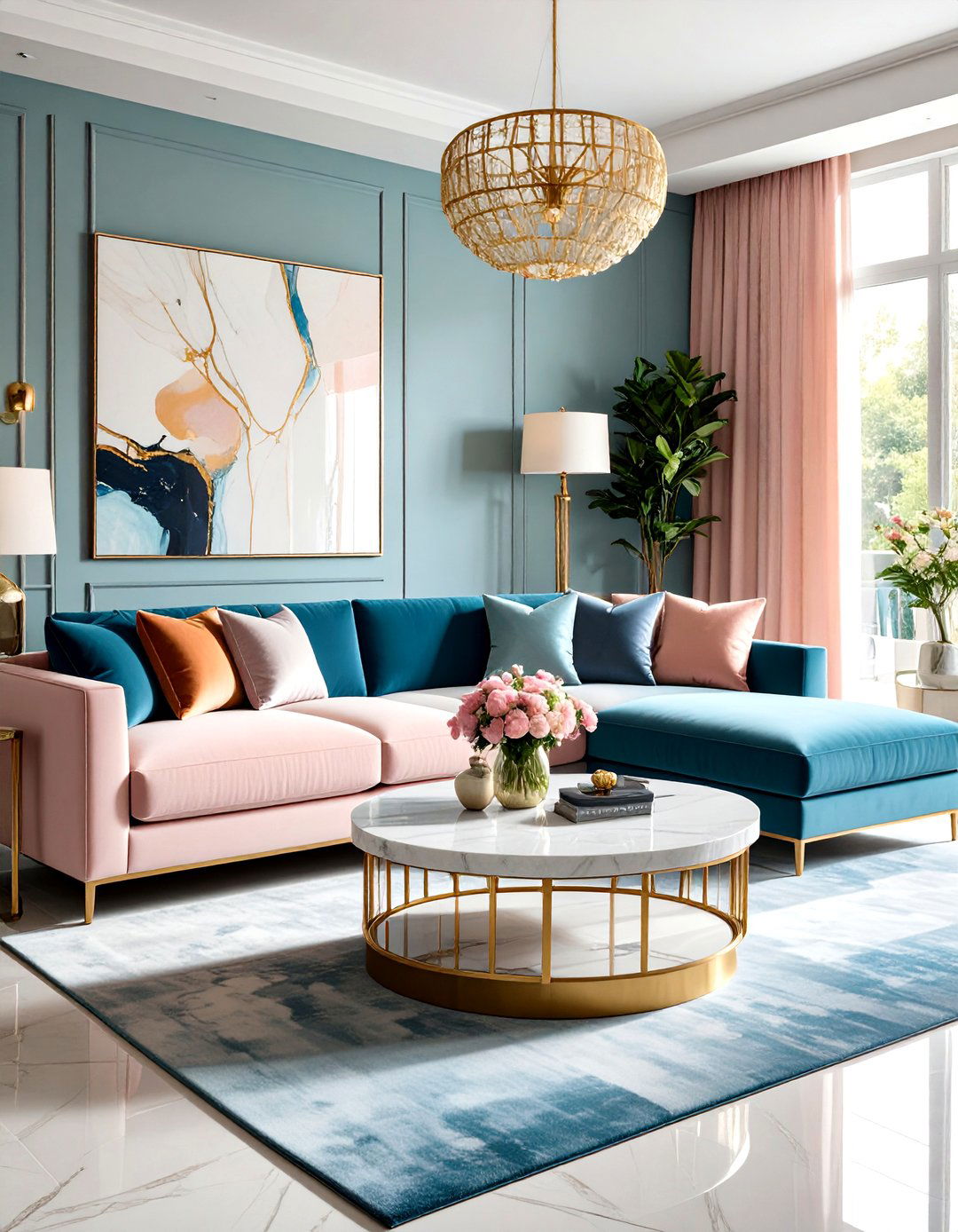 Large Living Room Contemporary Luxury Showcase - 20 Large Living Room Ideas