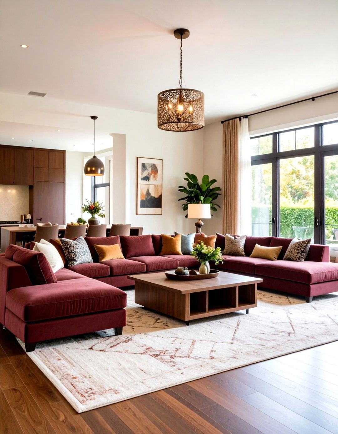 Large Living Room Conversation Pit Design - 20 Large Living Room Ideas