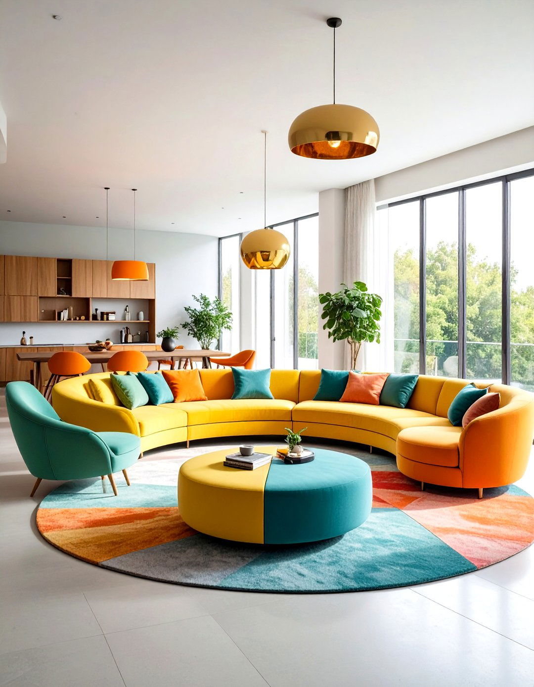 Large Living Room Curved Furniture Sanctuary - 20 Large Living Room Ideas
