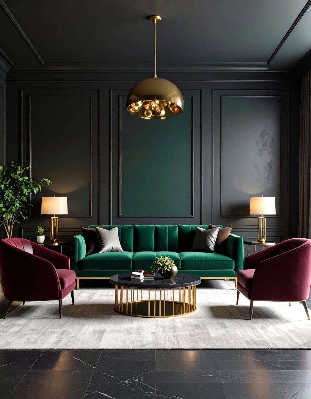 Large Living Room Dramatic Dark Sophistication - 20 Large Living Room Ideas