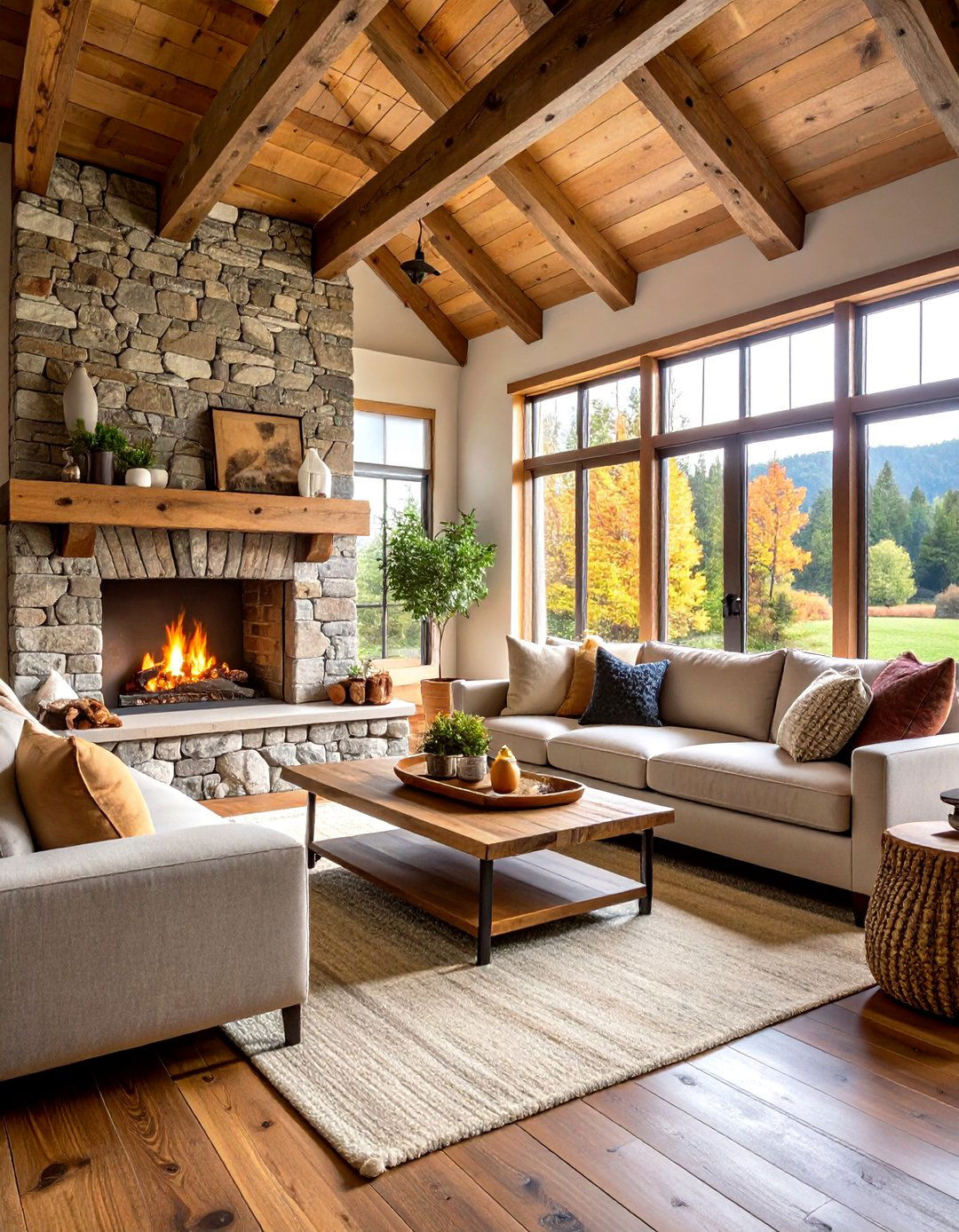 Large Living Room Rustic Modern Farmhouse - 20 Large Living Room Ideas